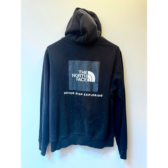 North Face Men's Sz Medium Hoodie Black Logo - Picture 2 of 5